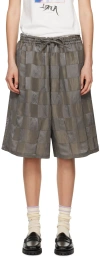 NEEDLES GRAY CHECK SHORTS