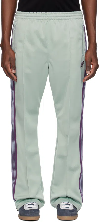 Needles Green Boot-cut Track Pants In B-sax