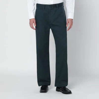 Needles Green Cottonblend Trousers In Blue