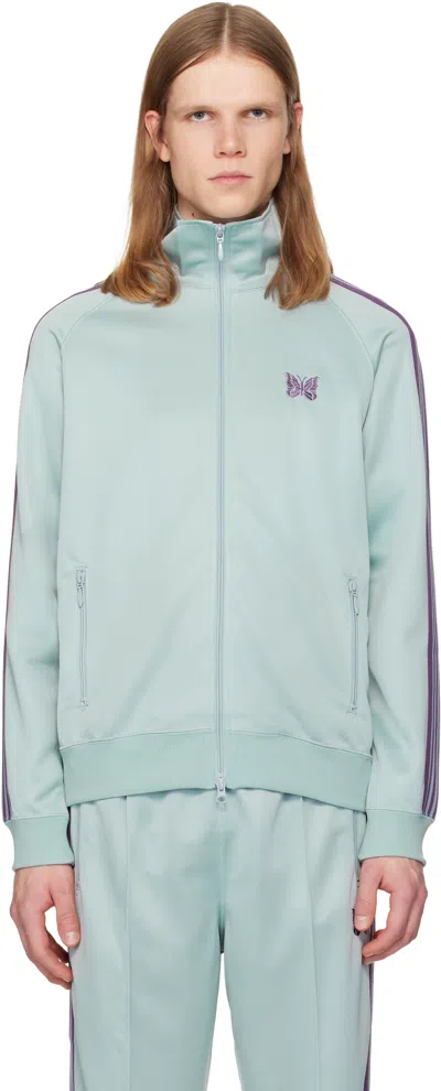 Needles Green Poly Smooth Track Jacket In Blue