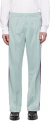 Needles Green Poly Smooth Track Pants In Blue