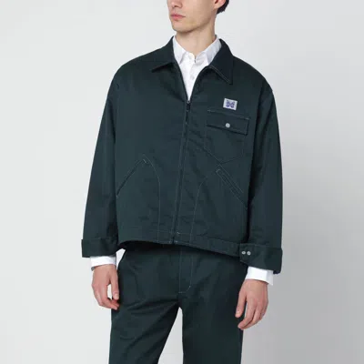 Needles Boxy Zip-up Overshirt In Green