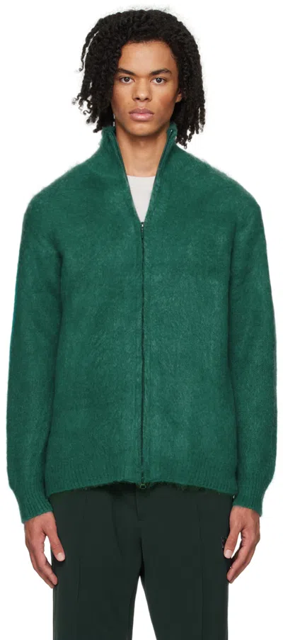 Needles Green Zipped Cardigan In B-emerald