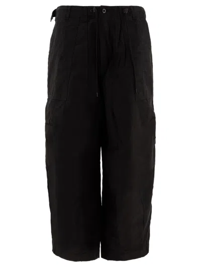 Needles Wide-leg Cargo Trousers In Black