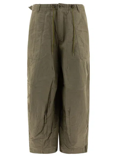 Needles Drawstring Cargo Pants In Green