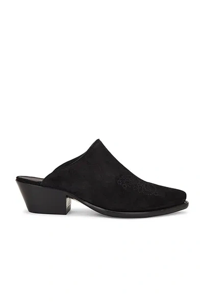 Needles Heeled Papillon Stitched Mule Suede In Black