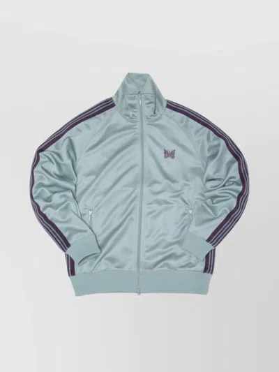 Needles High Collar Track Jacket With Side Pockets In Blue