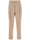 Needles Pleated Cropped Trousers With Embroidered Check Pattern In Neutrals