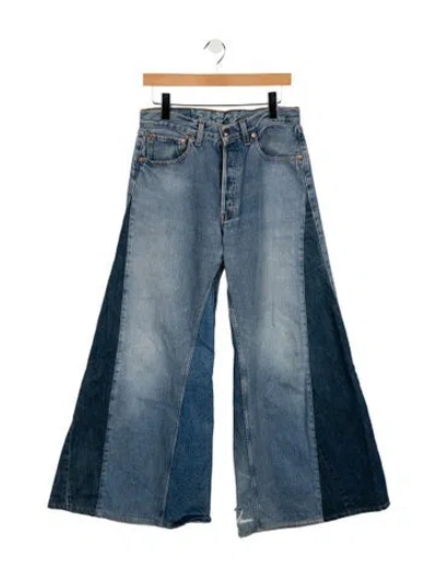 Pre-owned Needles High-rise Wide Leg Jeans In Blue