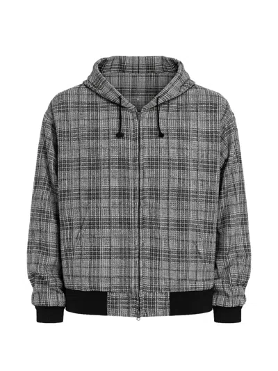 Needles Hooded Checked Jacket In Gray