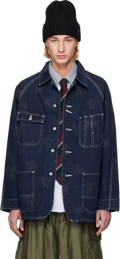 Needles Indigo Coverall Denim Jacket In A-indigo