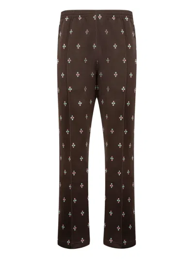 Needles Jacquard-pattern Track Pants In Brown