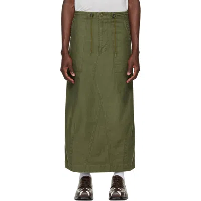 Needles Khaki Back Sateen String Fatigue Skirt In Multi