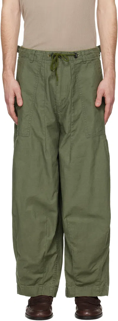 Needles Relaxed Fit Olive Green Chino Pants