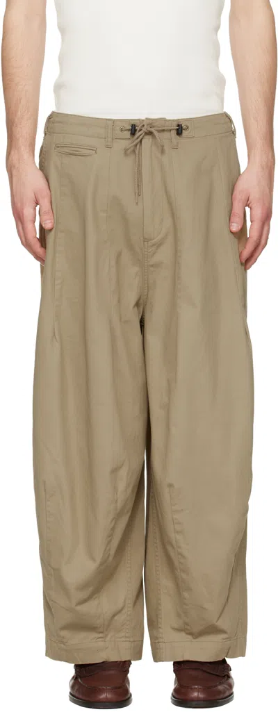 Needles Khaki H.d. Military Trousers In Neutral