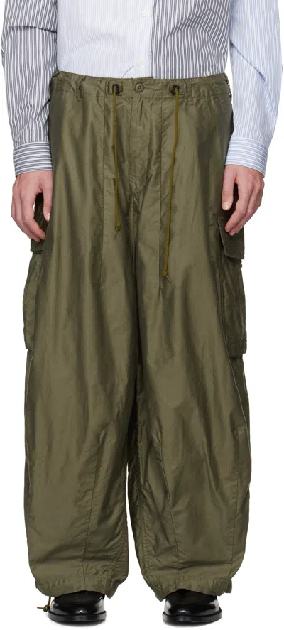 Needles Khaki H.d. Trousers In A-olive