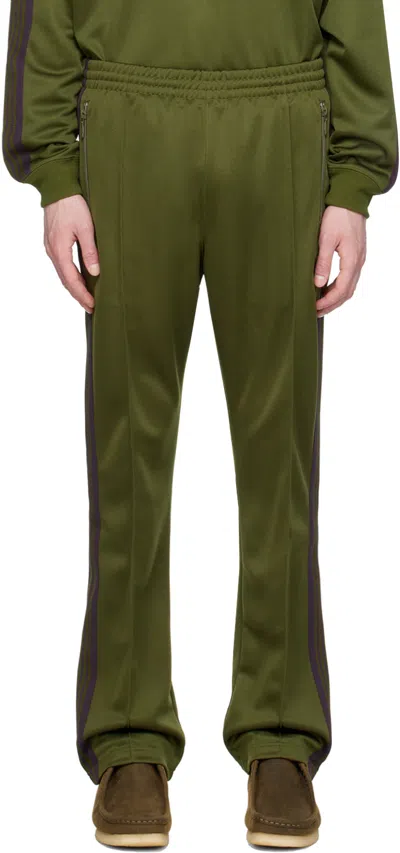 Needles Khaki Narrow Track Pants In B-olive