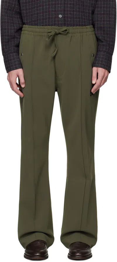 Needles Khaki Piping Cowboy Trousers In B-olive