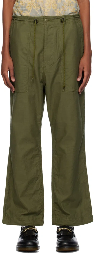 Needles Khaki String Fatigue Trousers In B-olive