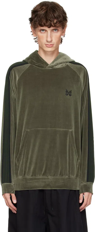 Needles Khaki Track Hoodie In B-olive