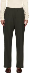 Needles Khaki W.u. Straight Trousers In B-green