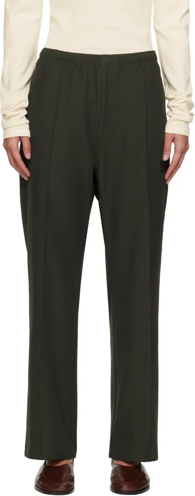 Needles Khaki W.u. Straight Trousers In B-green