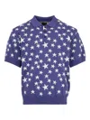 Needles Crewneck Sweater Star Pattern In Purple
