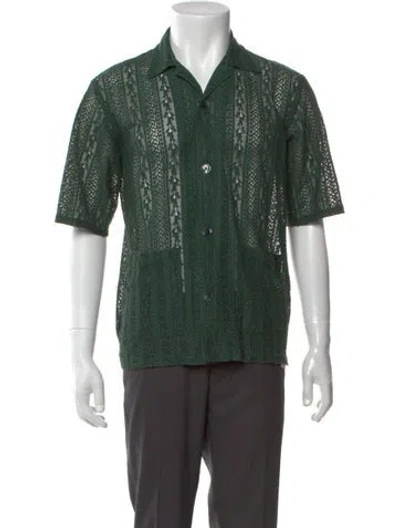Pre-owned Needles Lace Pattern Short Sleeve Shirt In Green