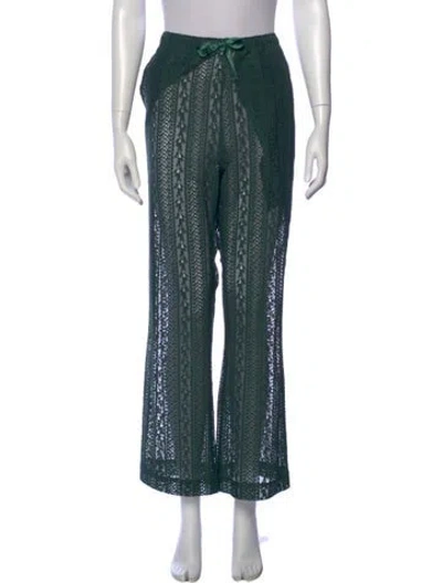 Pre-owned Needles Lace Pattern Straight Leg Pants W/ Tags In Green