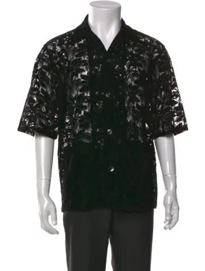 Pre-owned Needles Lace Pattern Three-quarter Sleeve Shirt In Black