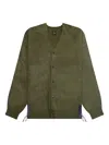 Needles Leather-patch Cardigan In Green