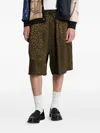 Needles Leopard-print Drawstring Shorts In Gold