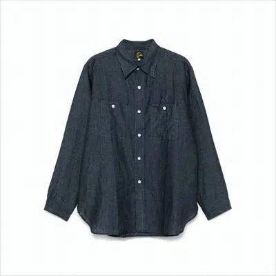 NEEDLES LINEN LONG-SLEEVE SHIRT WITH CLASSIC COLLAR