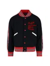 Needles Black Deconstructed Letter Bomber Jacket In Black