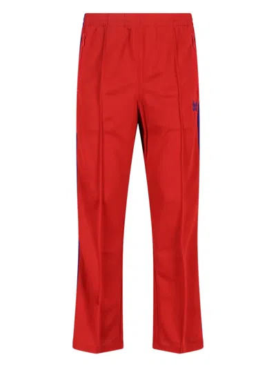Needles Logo-detail Side-stripe Track Pants In Red