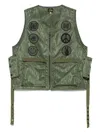 Needles Vest In Green Nylon