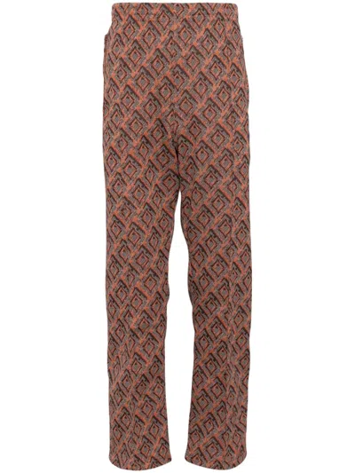 Needles Multicolor Drawstring Track Pants In C-orange