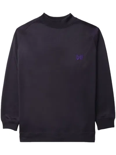 Needles Logo-embroidered Jersey Sweatshirt In Purple