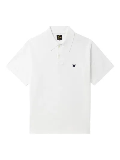 Needles Logo-embroidered Polo Shirt In White