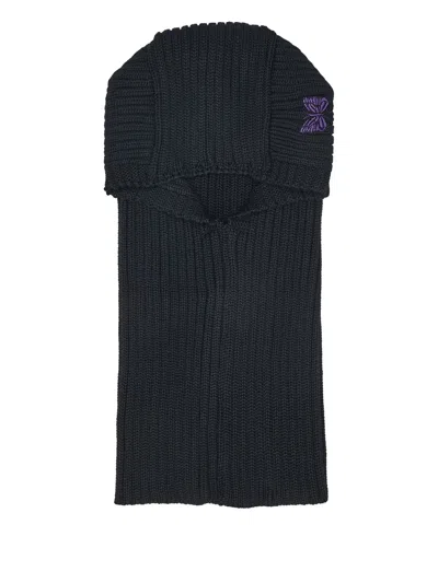 Needles Logo-embroidered Ribbed Balaclava In Blue