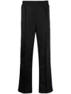 Needles Logo-embroidered Straight-leg Trousers In Black