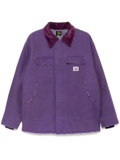 Needles Logo-patch Padded Jacket In Purple