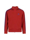 Needles Logo-embroidered Striped Tech-jersey Track Jacket In Red