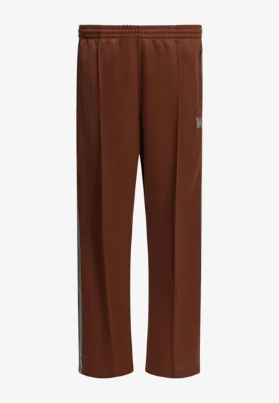 Needles Logo Track Pants In Bordeaux