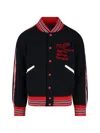 Needles Black Deconstructed Letter Bomber Jacket In Black