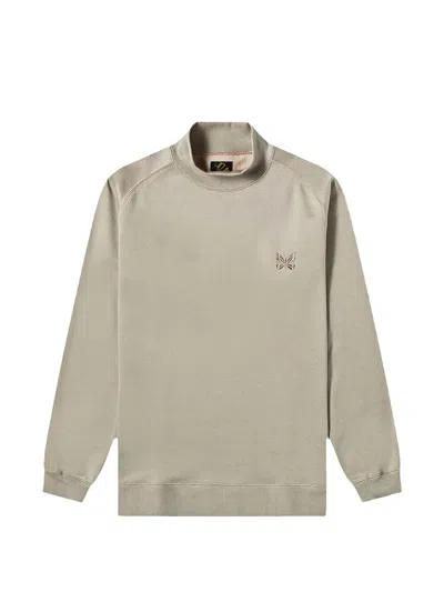 Needles Logo-embroidered Mock-neck Sweatshirt In Neutral