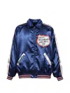 Needles Logo-patch Bomber Jacket In Blue