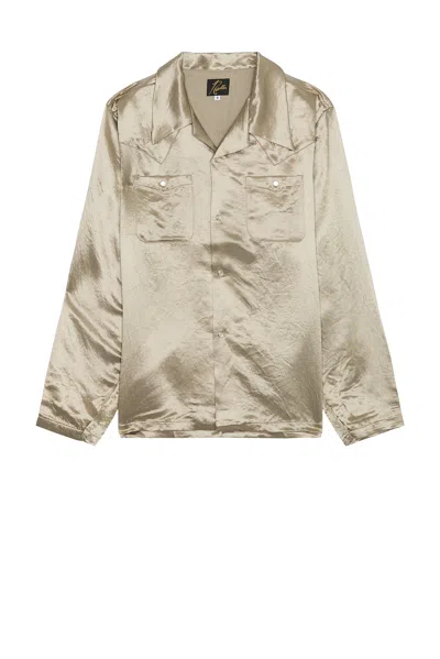 Needles Long Sleeve Cowboy One-up Shirt In Taupe