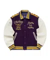 Needles Purple Embroidered Varsity Jacket In Multi