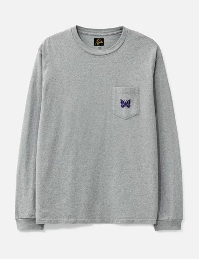 Needles Long Sleeve Pocket T-shirt In Gray